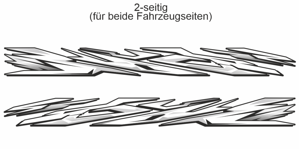 Zierstreifen Graffiti Design | Set für beide Fahrzeugseiten
