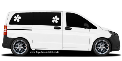Autofolien Blumen Set auf hellem Van -  Ansicht Farbauswahl