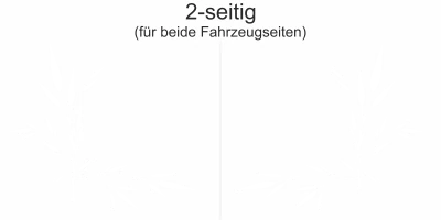 Autoaufkleberbambus für beide Fahrzeugseiten - Ansicht zweiseitig für beide Fahrzeugseiten und Farbauswahl