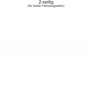 Autoaufkleber mit Ast und Blättern - Ansicht zweiseitig für beide Fahrzeugseiten und Farbauswahl