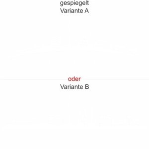 Stuttgarter Skyline als Aufkleber für die Heckscheibe - Ansicht Ausrichtung mit Farbauswahl und Variante