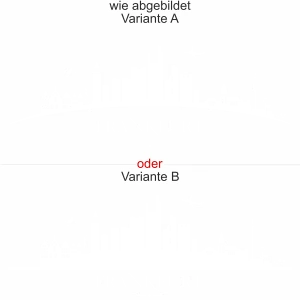 Frankfurter Skyline als Aufkleber für die Heckscheibe - Ansicht Ausrichtung mit Farbauswahl und Variante