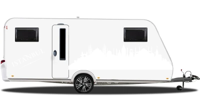 Wohnmobilaufkleber Skyline von Istanbul auf hellem Wohnwagen - Ansicht Farbauswahl