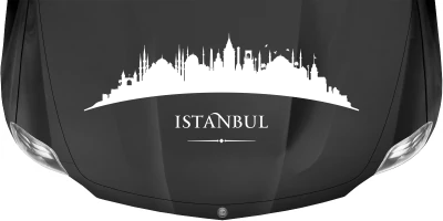 Wohnmobilaufkleber Skyline von Istanbul auf dunkler Motorhaube - Ansicht Farbauswahl auf dunkler Motorhaube - Ansicht Farbauswahl