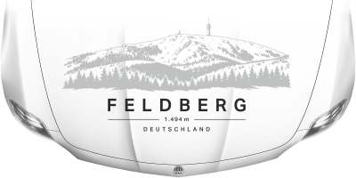 Wohnmobilaufkleber Feldberg auf heller Motorhaube