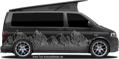 Wohnmobil Aufkleber Moderne Berglandschaft | Set für beide Fahrzeugseiten