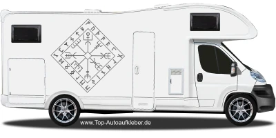 Autoaufkleber Wegkompass der Wikinger | Set für beide Fahrzeugseiten