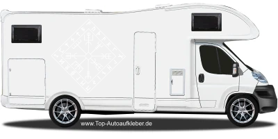 Autoaufkleber Wegkompass der Wikinger | Set für beide Fahrzeugseiten