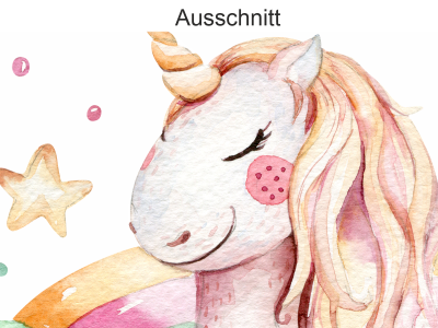 Einhorn Aufkleber fürs Auto - Ansicht Ausschnitt