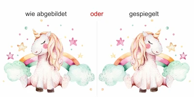 Autoaufkleber Einhorn im Digitaldruck - Ansicht Ausrichtung