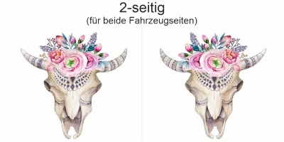Autosticker Dekorativer Tierschädel | Set für beide Fahrzeugseiten