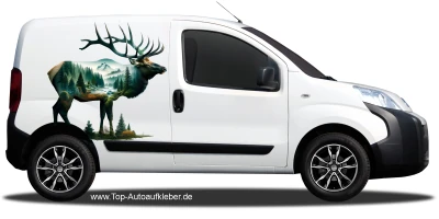 Aufkleber Walddesign Hirsch | Set für beide Fahrzeugseiten