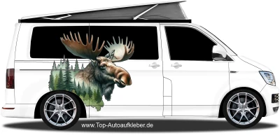 Autoaufkleber Eurasischer Elch | Set für beide Fahrzeugseiten