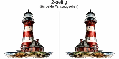 Autoaufkleber Leuchtturm | Set für beide Fahrzeugseiten