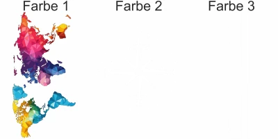 Aufkleberset Windrose mit bunter Weltkarte