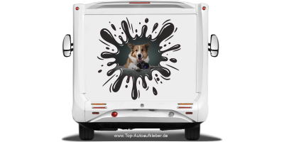 Hunde Aufkleber im Klecks mit eigenem Foto
