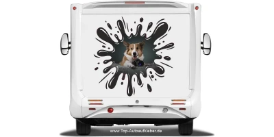 Hunde Aufkleber im Klecks mit eigenem Foto