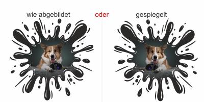 Hunde Aufkleber im Klecks mit eigenem Foto