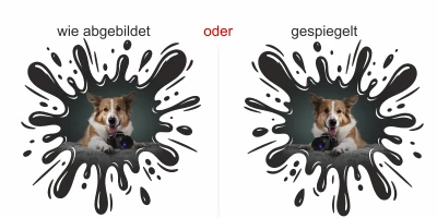 Hunde Aufkleber im Klecks mit eigenem Foto