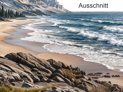 Reisemobil Aufkleber Berge und Meer | Set für beide Fahrzeugseiten