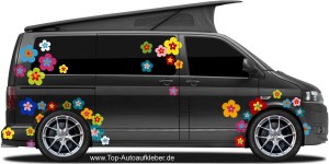 Hippie Blumen Aufkleber Set