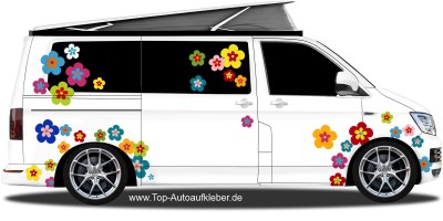 Hippie Blumen Aufkleber Set
