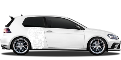 Aufkleber für Auto Totenkopf Mexiko | Set für beide Fahrzeugseiten