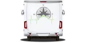 Mobile Preview: Klebefolie für Wohnwagen Caravan Kompass