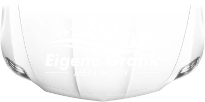 Aufkleber Eigenes Motiv einfarbig auf heller Motorhaube - Ansicht Farbauswahl