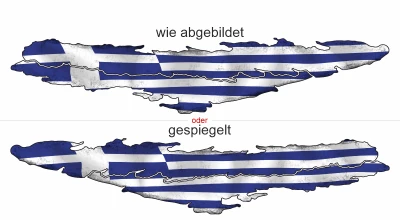 Aufkleber Fahne Griechenland - Ansicht Ausrichtung