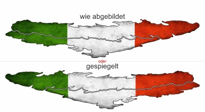 Aufkleber Fahne Italien - Ansicht Ausrichtung