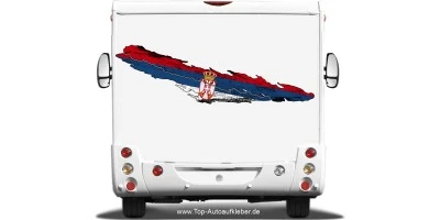 Serbien Fahne Wohnmobil Aufkleber