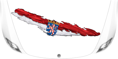 Die Hessische Flagge zum Aufkleben auf heller Motorhaube