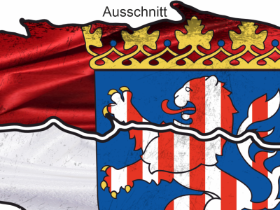 Die Hessische Flagge zum Aufkleben - Ansicht Ausschnitt