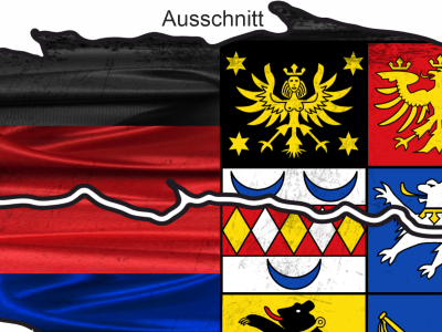 Die ostfriesische Flagge - Ansicht Ausschnitt
