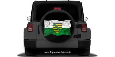Autoaufkleber Flagge von Sachsen auf Reserveradabdeckung