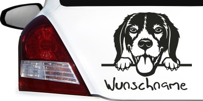 Auto Aufkleber, Weimaraner, Personalisiert Wunschname