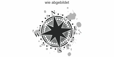 Zweifarbiger Aufkleber mit Windrose - Ansicht Ausrichtung