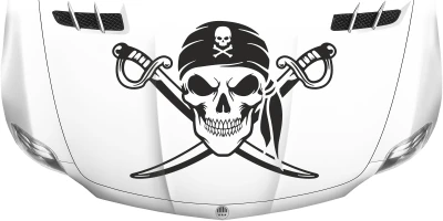 Autoaufkleber Totenkopf mit gekreuzten Schwertern