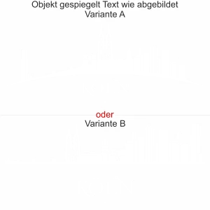 Skyline der Stadt Köln als Aufkleber für Wohnwagen - Ansicht Ausrichtung mit Farbauswahl und Variante