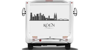 Skyline der Stadt Köln als Aufkleber für Wohnwagen