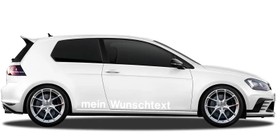 Aufkleber Wunschtext 26 | Set für beide Fahrzeugseiten