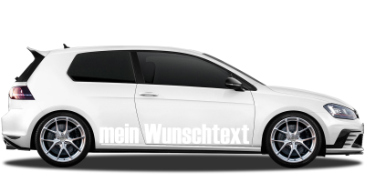 Aufkleber Wunschtext 28 | Set für beide Fahrzeugseiten