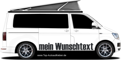 Aufkleber Wunschtext 28 | Set für beide Fahrzeugseiten