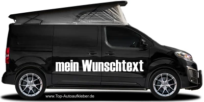 Aufkleber Wunschtext 28 | Set für beide Fahrzeugseiten