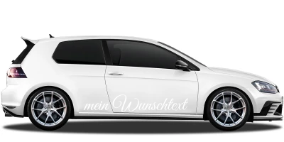 Aufkleber Wunschtext 5 | Set für beide Fahrzeugseiten