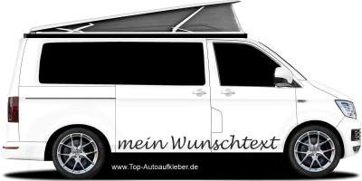 Aufkleber Wunschtext 6 | Set für beide Fahrzeugseiten