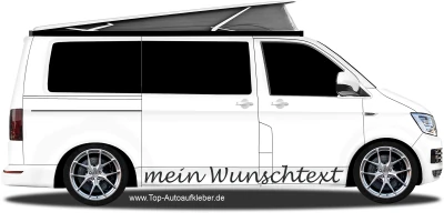 Aufkleber Wunschtext 6 | Set für beide Fahrzeugseiten