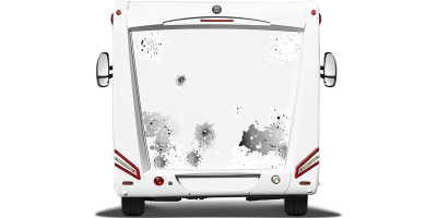 Camperaufkleber Farbkleckse |  Wohnmobil Heck