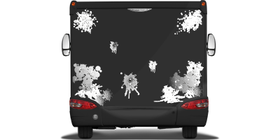 Camperaufkleber Farbkleckse |  Wohnmobil Heck